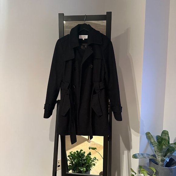 Calvin Klein - Women’s Gray Wool Pea Coat - Picture 2 of 7